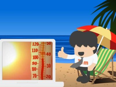 Using your laptop in London's hot weather