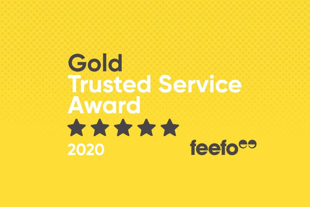 Feefo Gold Trusted Service Award - yellow image