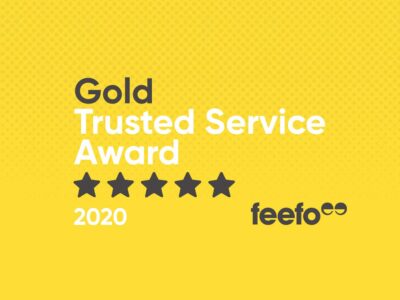 Feefo Gold Trusted Service Award - yellow image