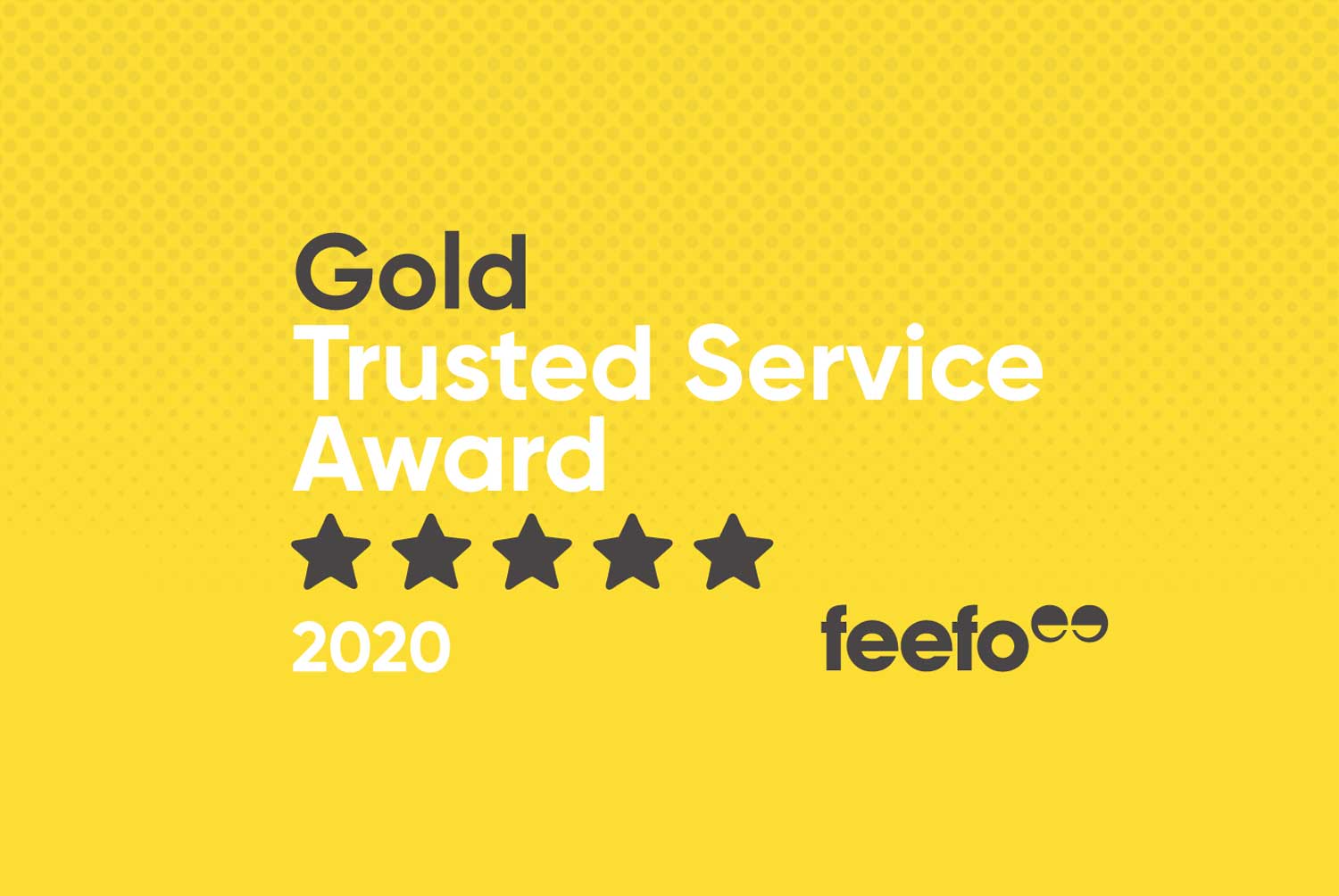 Feefo Gold Trusted Service Award - yellow image