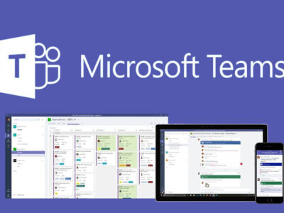 Microsoft Teams logo and devices