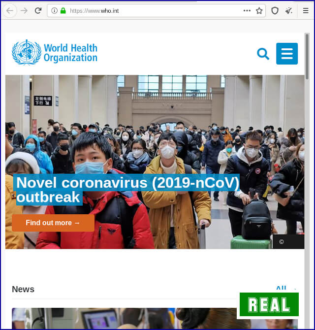 Real World Health Organization site