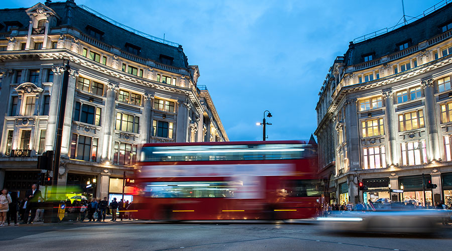 IT support West London area, the busy intersection of Oxford Street and Regent Street